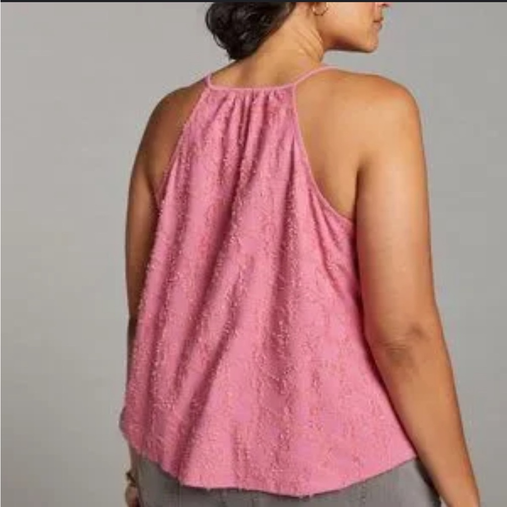 NWT- Anthropology Plus- Textured Pink Henley tank- 1X